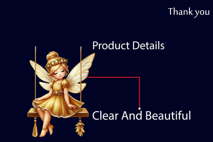 Christmas Gold Fairy Swing PNG Bundle | Watercolor Golden Fairy Swing, Christmas Fairy Girl & Magical Holiday Clipart