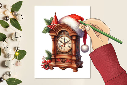 26 Christmas Pink PNG Clipart Bundle Watercolor Santa Bear Penguin Holiday