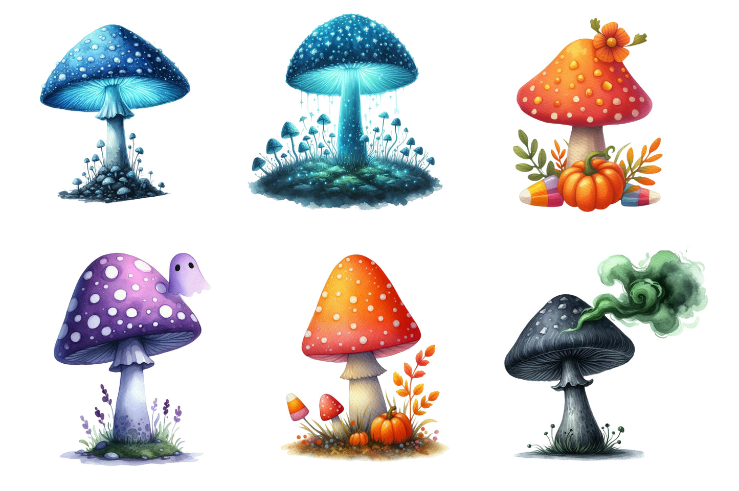 Halloween Mushroom Clipart PNG | Spooky Mushroom PNG, Magical Mushroom Clipart