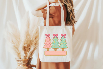 Cute Christmas Tree PNG Pink Green Pastel Holiday Sublimation