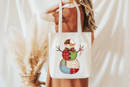 Patchwork Snowman Christmas Sublimation PNG