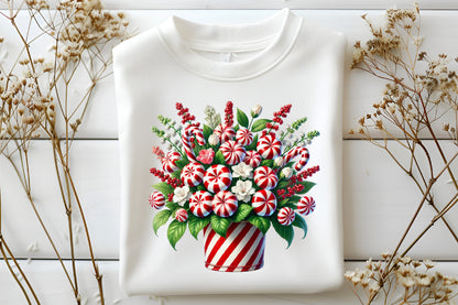 Merry Christmas Candy Sublimation PNG | Sweet Holiday Candy Cane Christmas Design