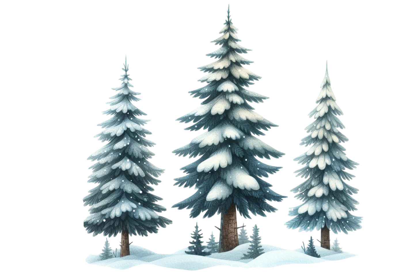 Winter Christmas Clipart PNG Bundle | Snowy Winter Watercolor Clipart | Cozy Christmas PNG