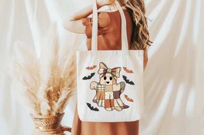 Patchwork Halloween Ghost Bat PNG Cute Autumn Witch