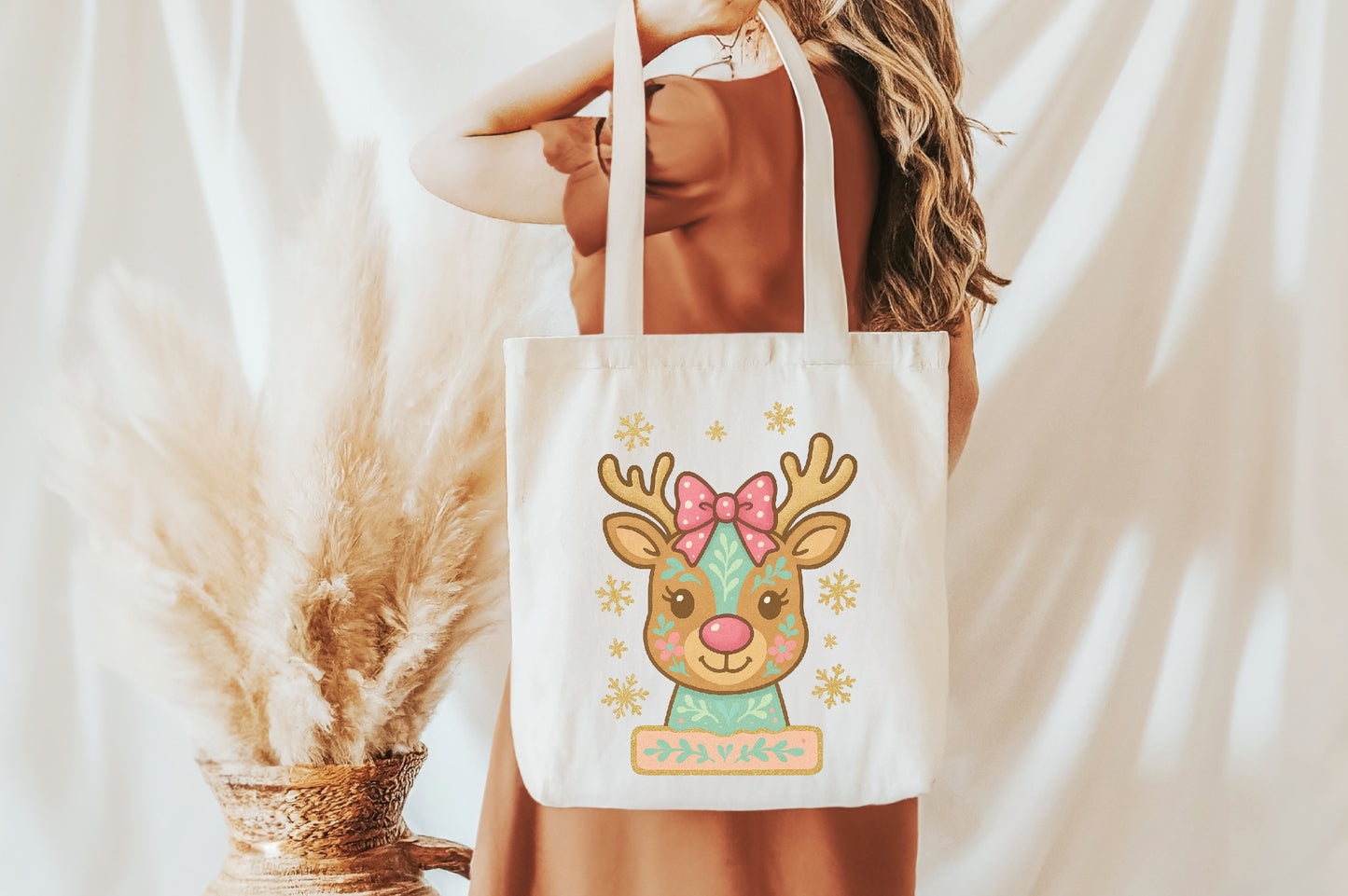 Cute Pastel Christmas Reindeer PNG Sublimation Design