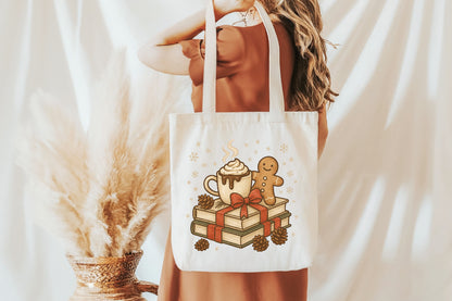 Cozy Christmas Gingerbread Hot Cocoa Books PNG