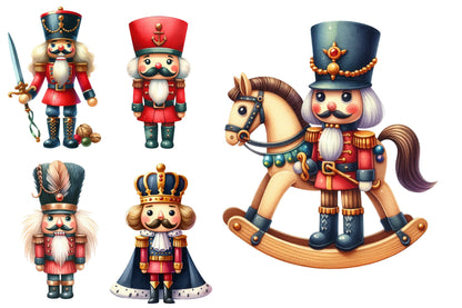 Christmas Nutcracker Clipart PNG Bundle | Watercolor Cute Nutcracker Christmas Clipart | Festive Holiday Sublimation PNG