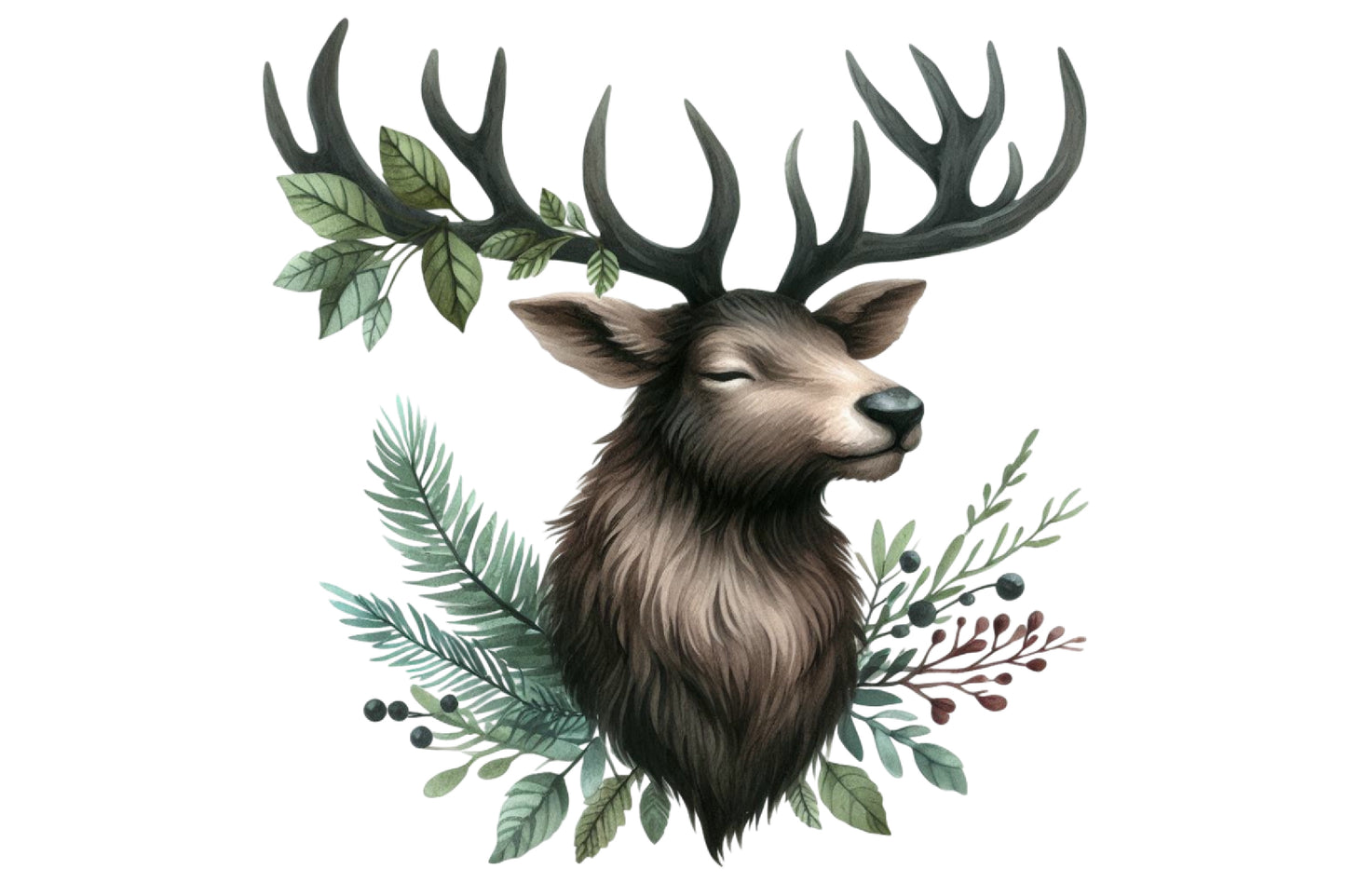 Christmas Animals Clipart PNG Bundle | Woodland Christmas Animal Watercolor Clipart | Rustic Winter Sublimation PNG