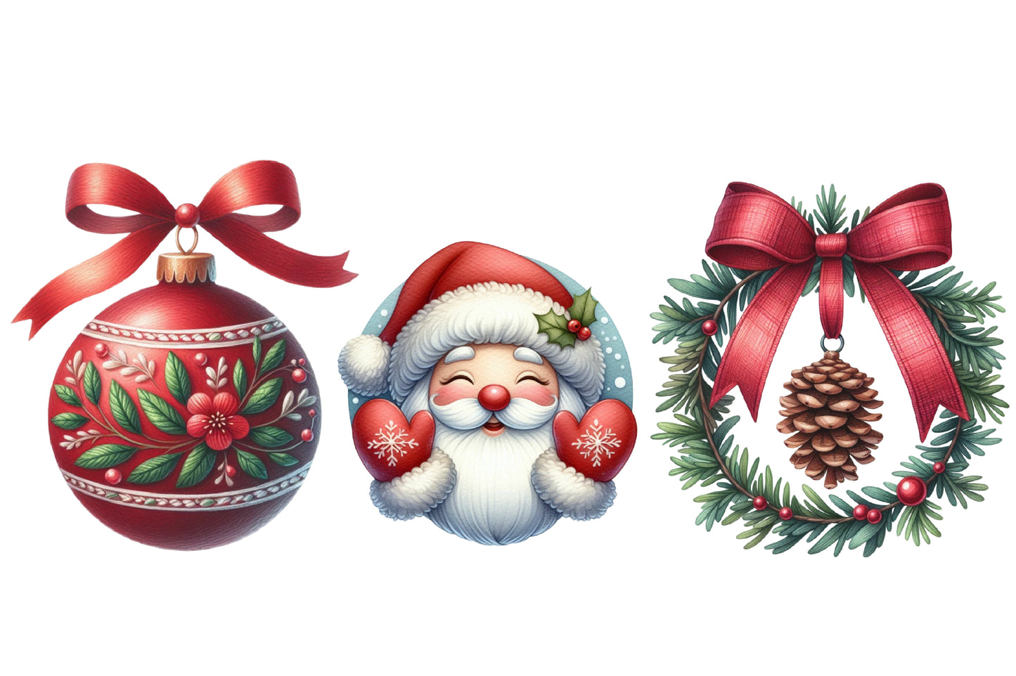 Christmas Sublimation Clipart PNG Bundle | Cute Watercolor Christmas Sublimation Designs | Holiday PNG Clipart