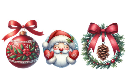 Christmas Sublimation Clipart PNG Bundle | Cute Watercolor Christmas Sublimation Designs | Holiday PNG Clipart