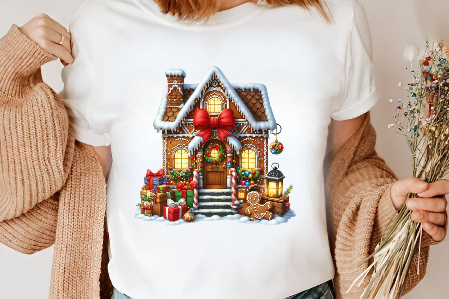 Watercolor Christmas Gingerbread House Clipart PNG Bundle | Gingerbread Village & Holiday Houses