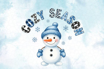 Christmas Snowman PNG Clipart Bundle | Watercolor Cute Christmas Snowman PNG | Festive Winter Snowman Sublimation