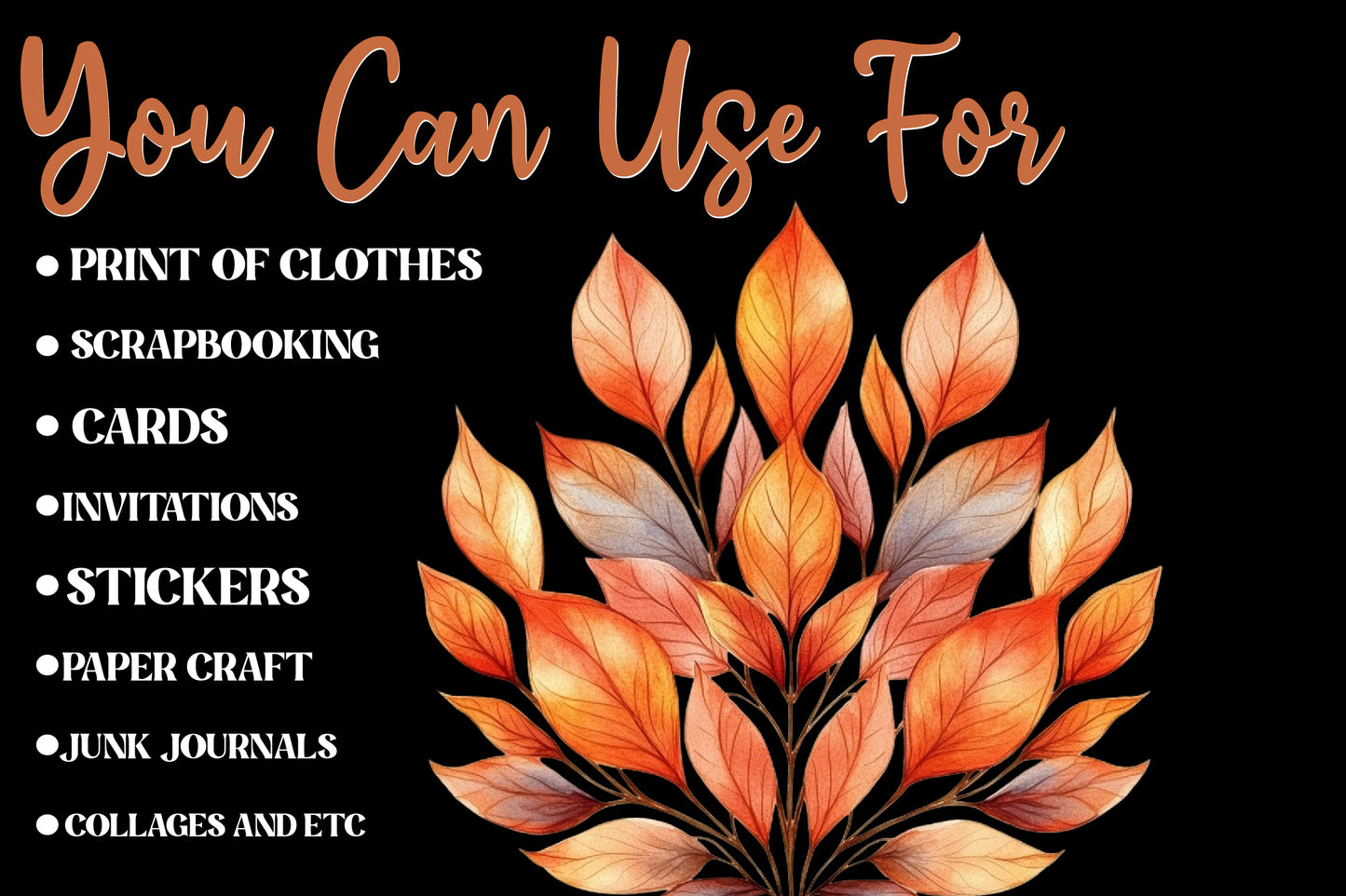 Autumn Aesthetic Elements Clipart PNG Bundle | Watercolor Fall Cozy Elements Clipart | Boho Autumn PNG