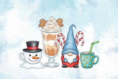 Christmas Snowman PNG Clipart Bundle | Watercolor Cute Christmas Snowman PNG | Festive Winter Snowman Sublimation