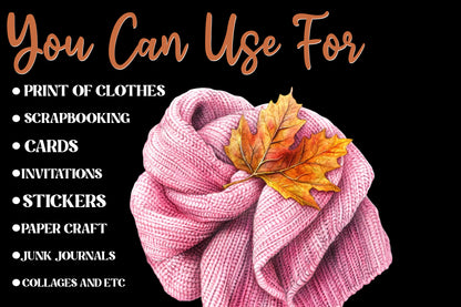 Coquette Autumn Clipart PNG Bundle | Pink Fall Clipart, Girly Autumn PNG