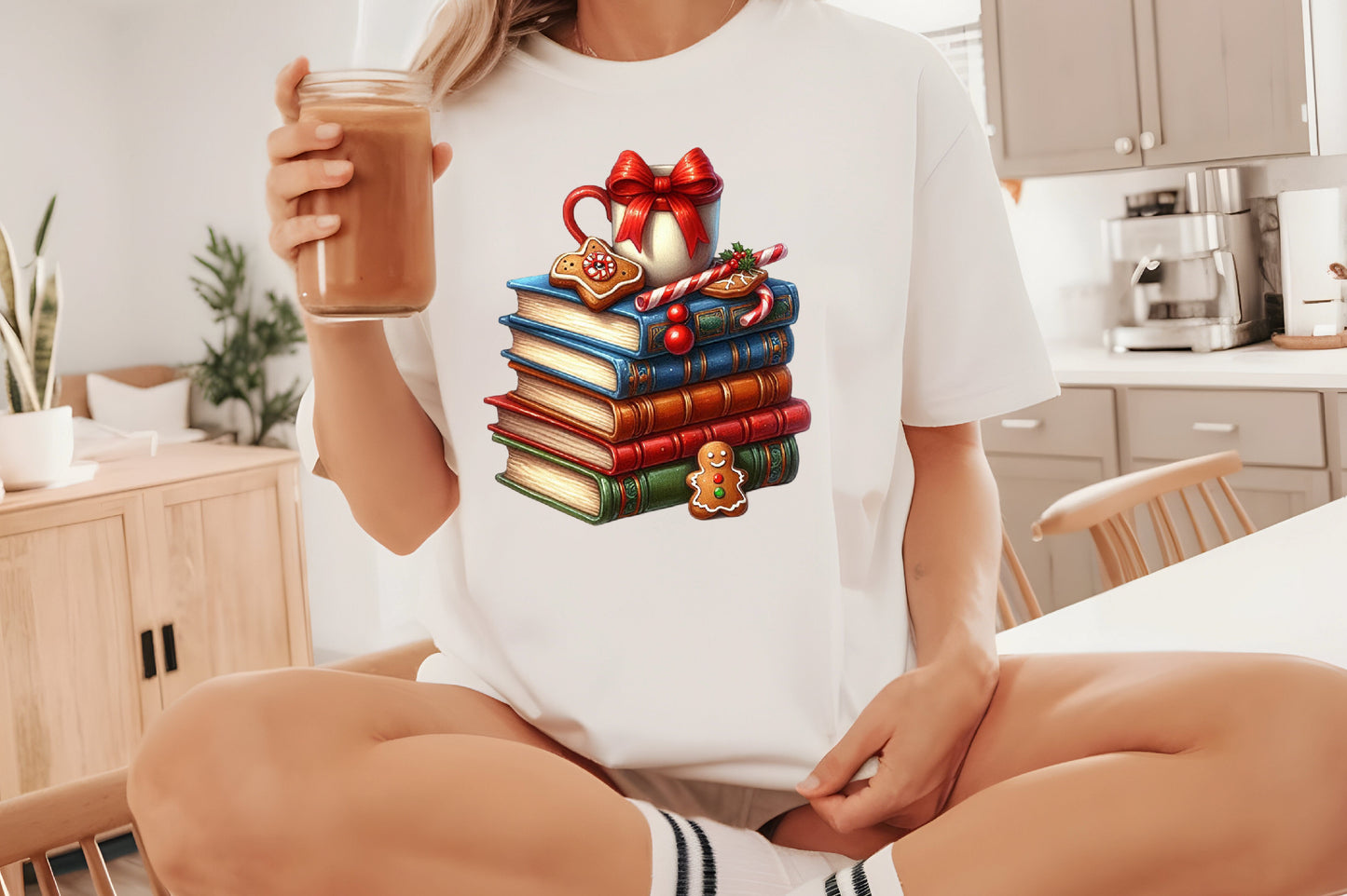 Watercolor Christmas Book Clipart PNG Bundle | Cozy Christmas Books & Gingerbread | Book Lover Sublimation