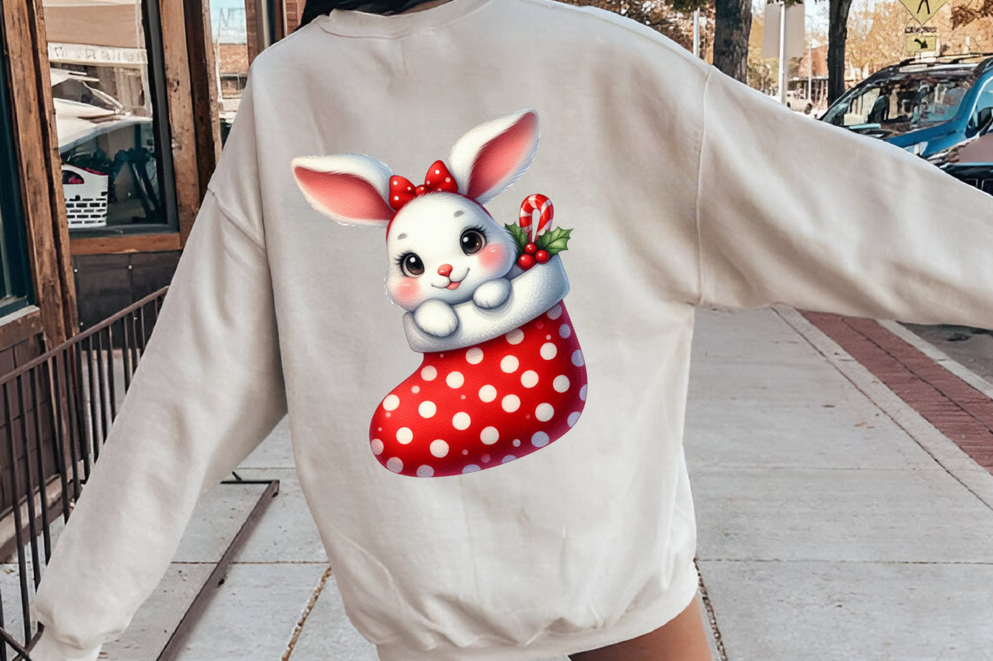 Bunny Christmas Clipart PNG Bundle | Cute Christmas Bunny, Rabbit, Snowman, Gifts & Stocking Designs
