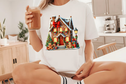 Watercolor Christmas Gingerbread House Clipart PNG Bundle | Gingerbread Village & Holiday Houses