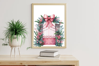 Watercolor Chinoiserie Christmas Clipart PNG Bundle | Elegant Asian Christmas Woman, Ornaments, Gifts & Floral Holiday Designs