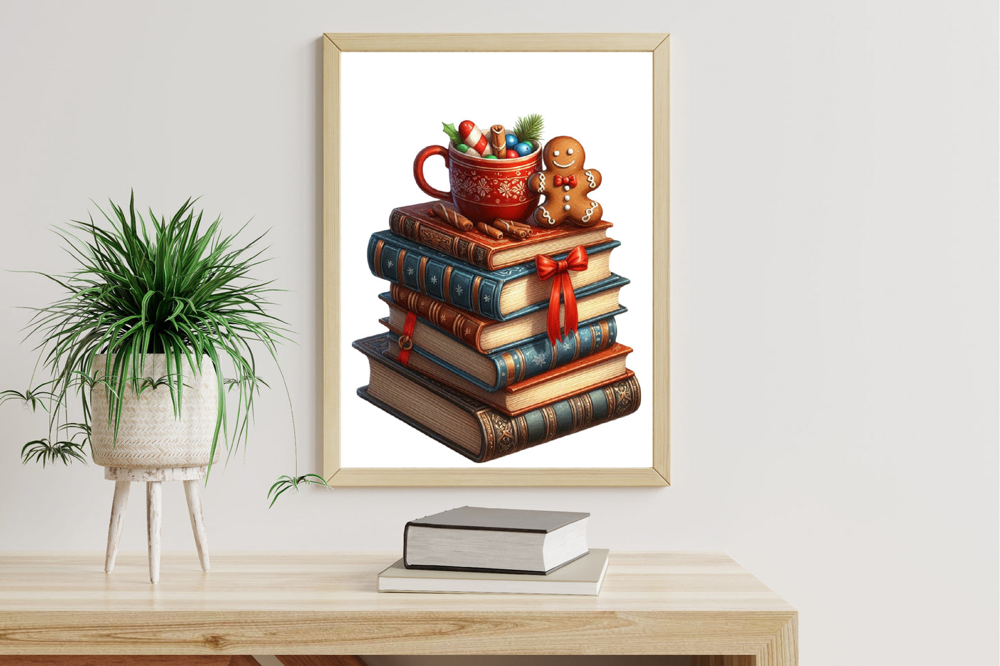 Watercolor Christmas Book Clipart PNG Bundle | Cozy Christmas Books & Gingerbread | Book Lover Sublimation