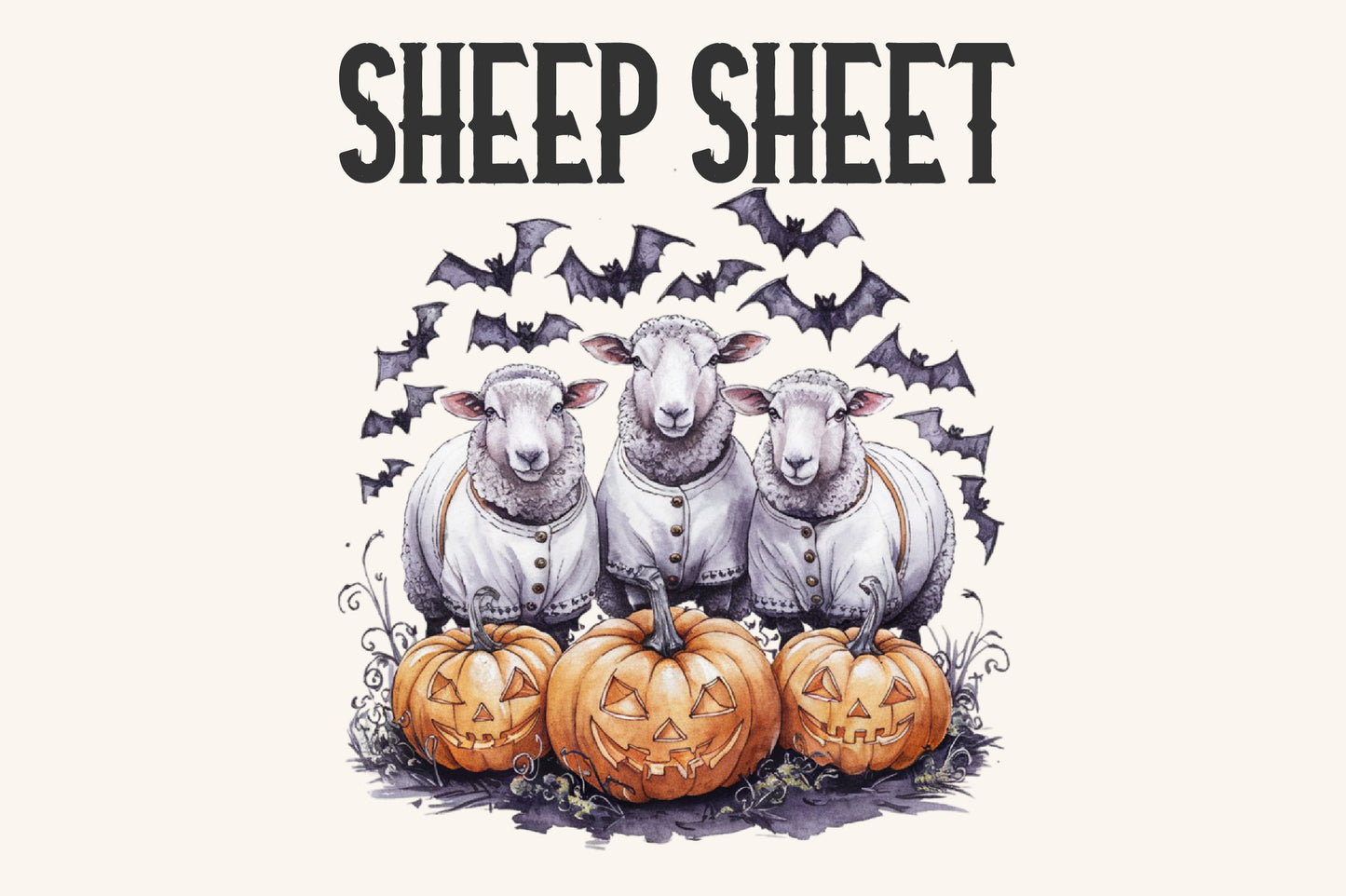 9 Vintage Halloween Farm Animals PNG Spooky Pumpkin Animal Clipart