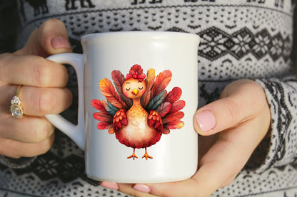 Autumn Turkeys PNG Bundle | Cute Thanksgiving Turkey Clipart | 17 Transparent Fall Turkey Sublimation