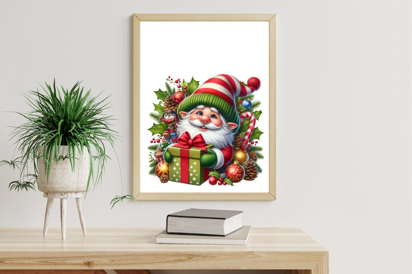 Watercolor Christmas Gnomes Clipart PNG Bundle | Cute Santa Gnome Holiday Designs