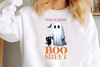 8 Watercolor Halloween Funny Ghost PNG Clipart Bundle Cute Boo