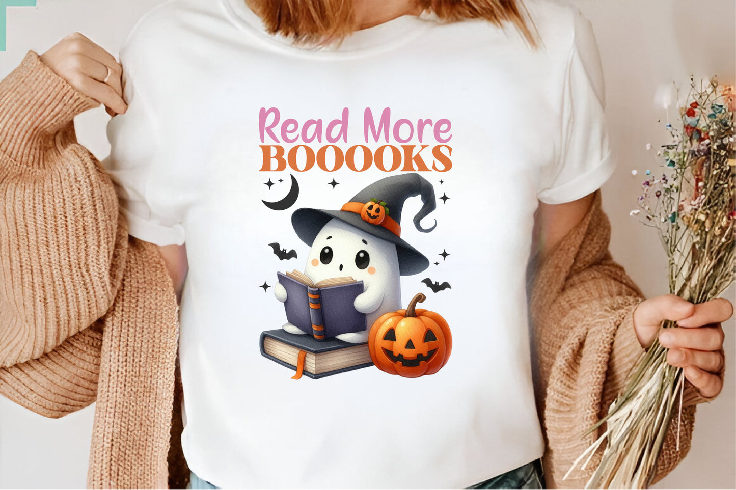 8 Watercolor Halloween Funny Ghost PNG Clipart Bundle Cute Boo