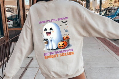 8 Watercolor Halloween Funny Ghost PNG Clipart Bundle Cute Boo