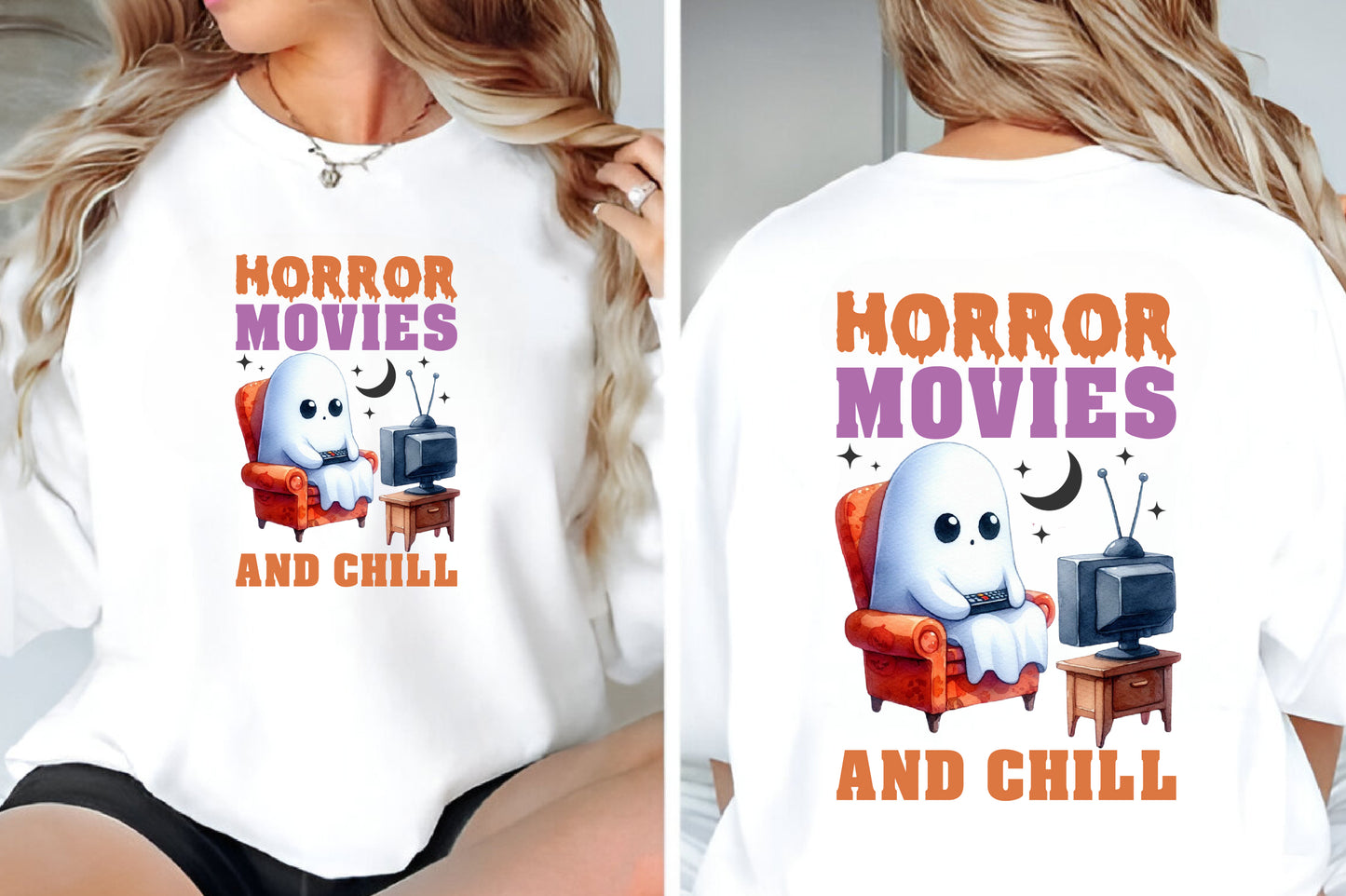 8 Watercolor Halloween Funny Ghost PNG Clipart Bundle Cute Boo