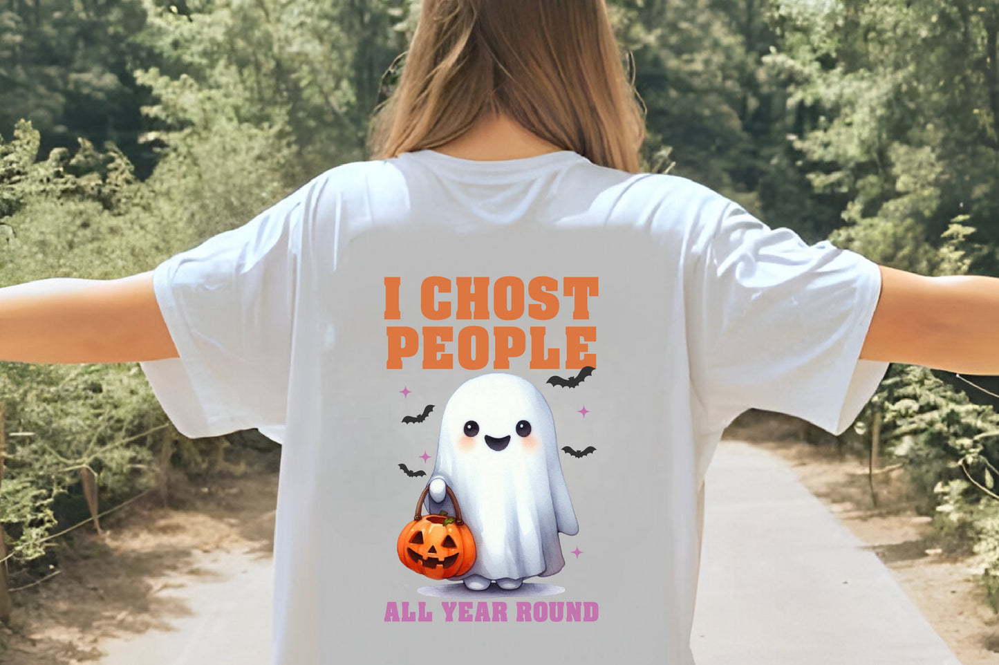 8 Watercolor Halloween Funny Ghost PNG Clipart Bundle Cute Boo