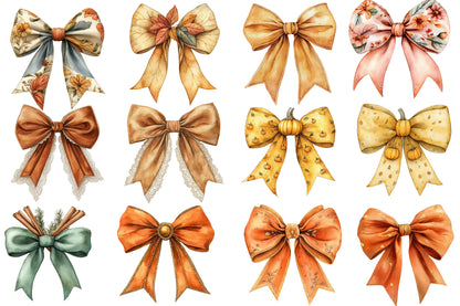 Watercolor Western Summer Bow Clipart Bundle Rustic Bow PNG