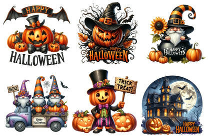Happy Halloween Sublimation PNG Bundle | Halloween Clipart, Spooky Pumpkin PNG