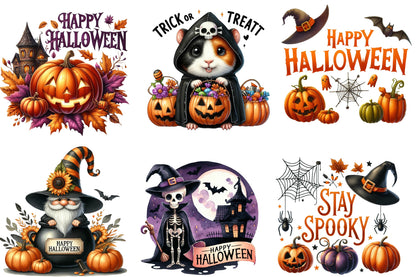 Happy Halloween Sublimation PNG Bundle | Halloween Clipart, Spooky Pumpkin PNG