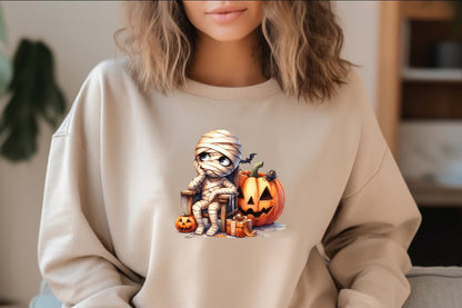 12 Watercolor Halloween Mummy PNG Bundle Cute Spooky Mummy Clipart