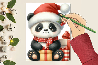 Christmas Panda PNG Bundle | Watercolor Christmas Panda, Cute Holiday Panda & Winter Panda Clipart