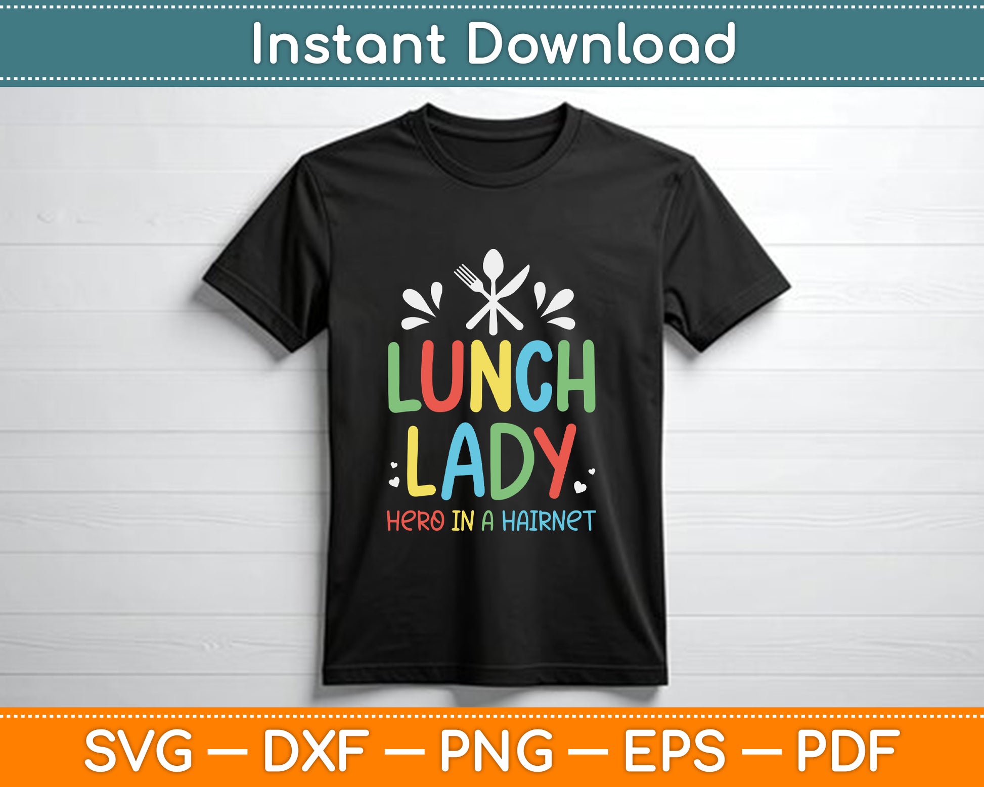 Lunch Lady Hero In A Hairnet Ladies School Cafeteria Worker SVG Digital File