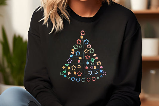 Christmas Light Tree PNG Colorful Neon Christmas Lights Shirt Sublimation Design
