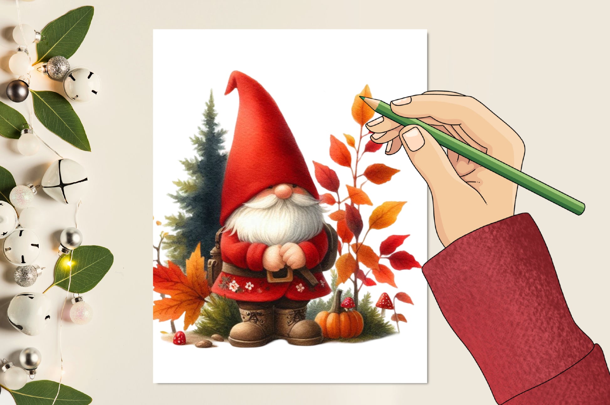25 Watercolor Autumn Gnome PNG Cute Fall Gnome Pumpkin Clipart