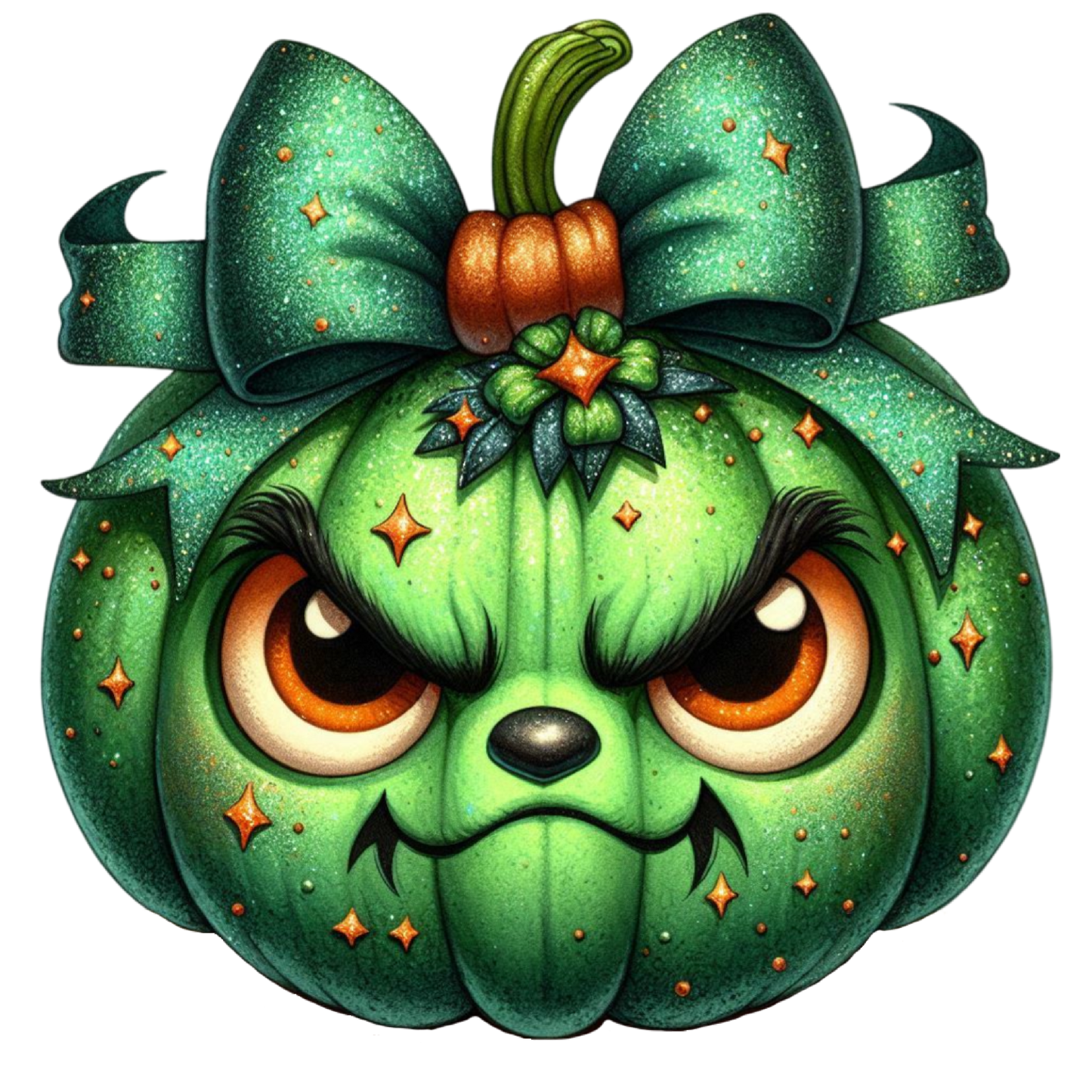 Cute Green Halloween Pumpkin PNG Spooky Pumpkin Clipart