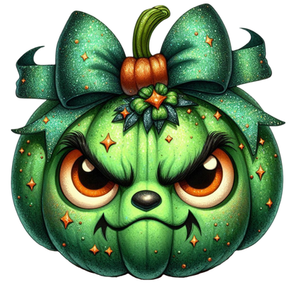 Cute Green Halloween Pumpkin PNG Spooky Pumpkin Clipart
