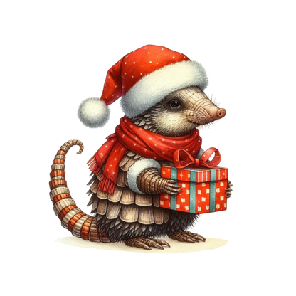 Christmas Mouse PNG Cute Santa Mouse Holiday Clipart