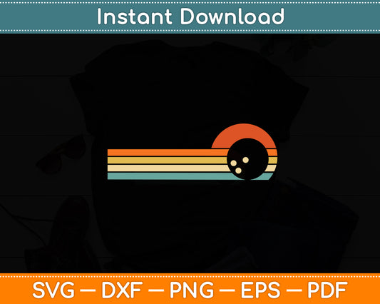 Vintage Retro Bowling Svg Png Dxf Digital Cutting File