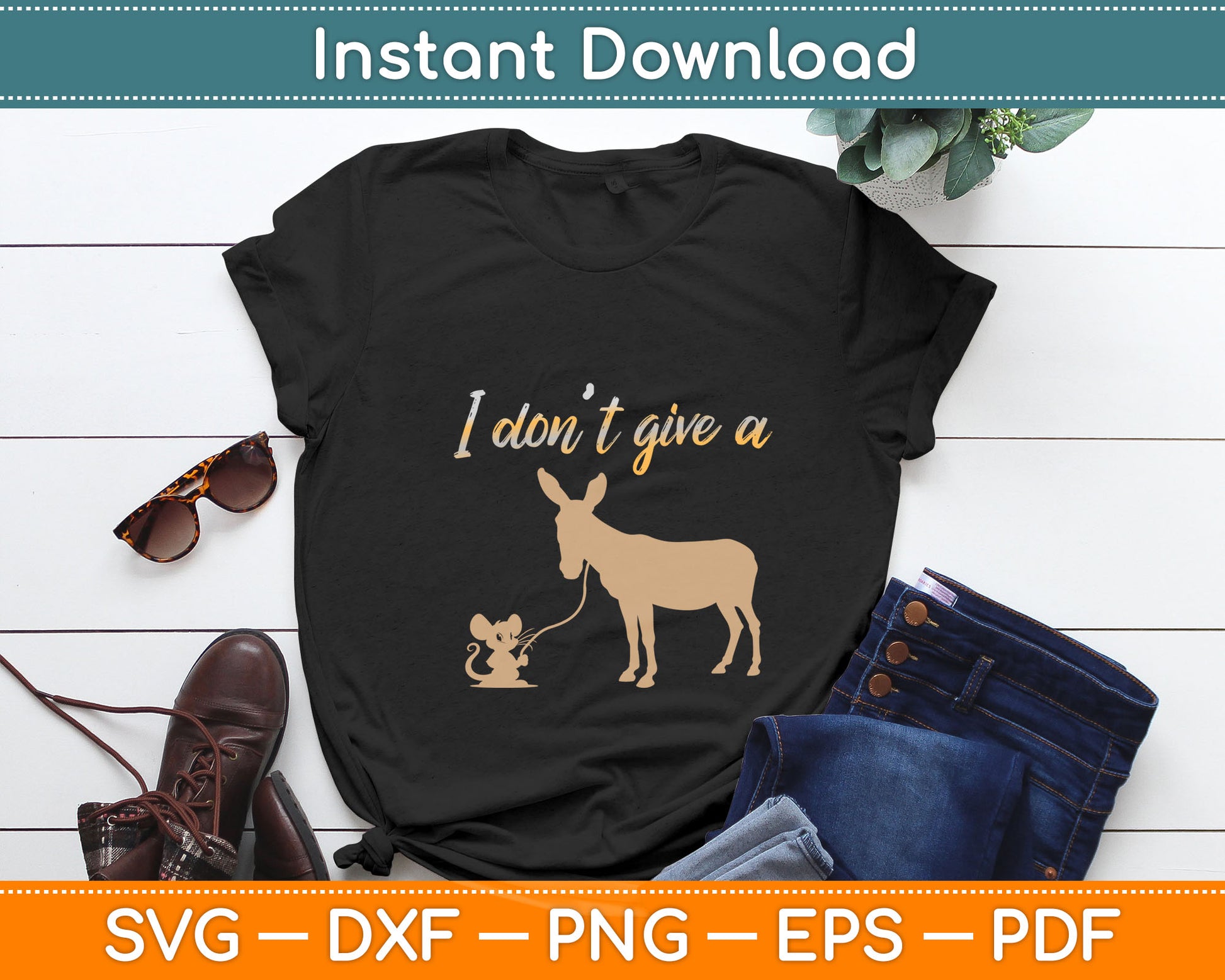 I Don't Give A Rats Ass Funny Donkey Svg Digital Cutting File