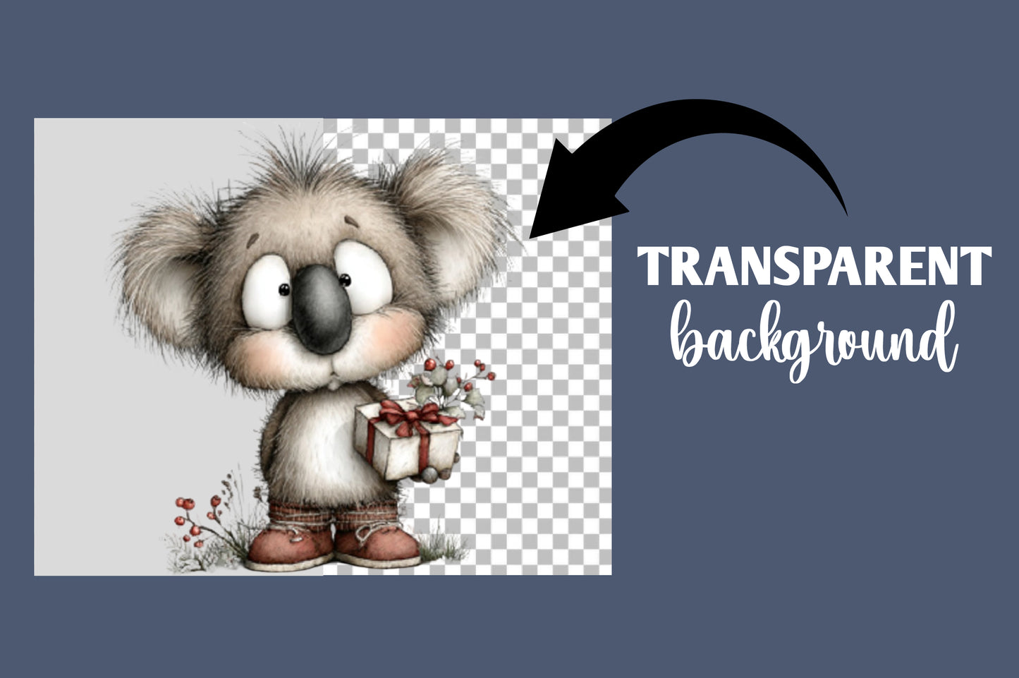 Whimsical Christmas Koala PNG | Cute Koala Christmas Clipart | 20 Transparent PNG