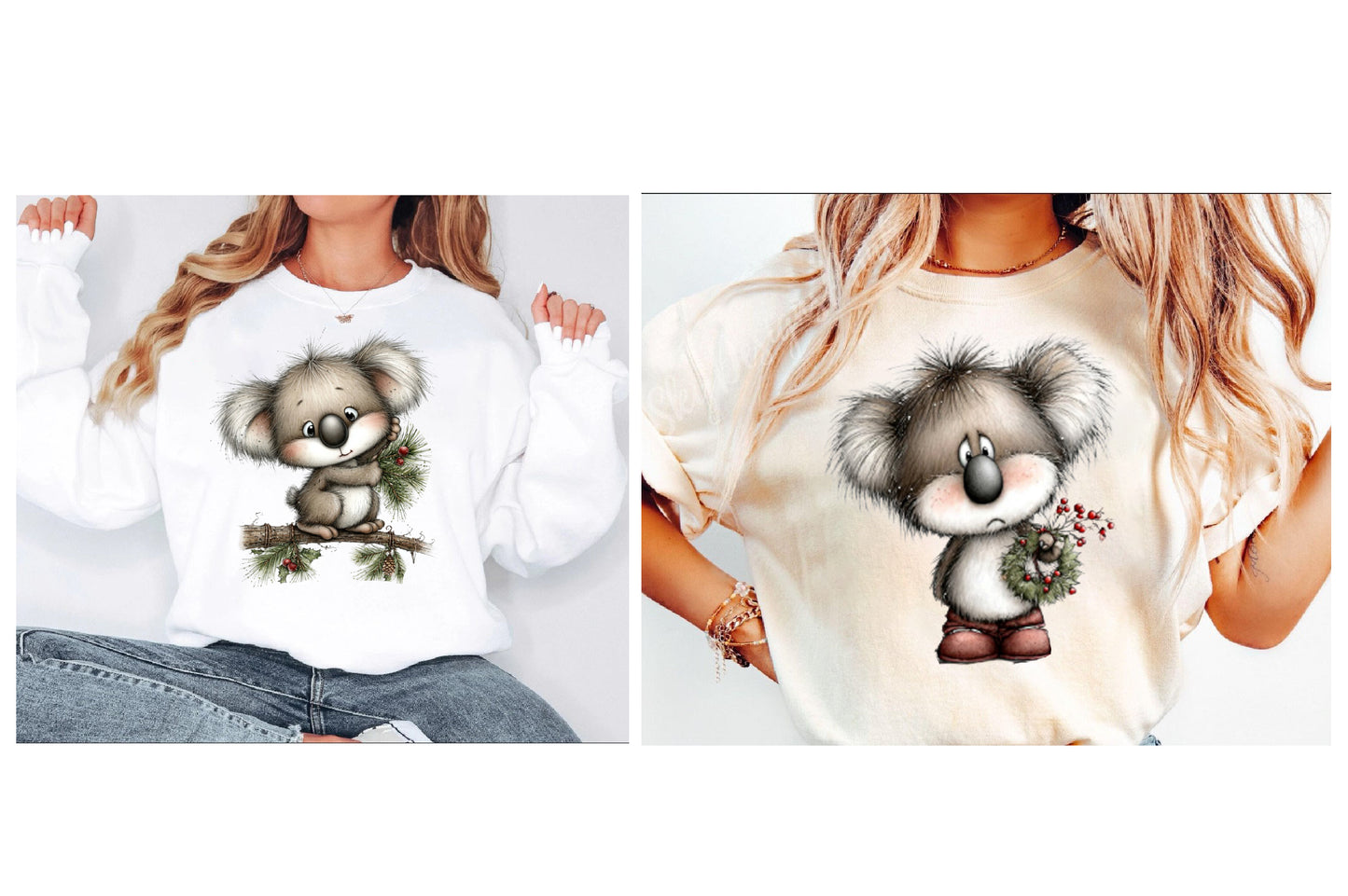 Whimsical Christmas Koala PNG | Cute Koala Christmas Clipart | 20 Transparent PNG