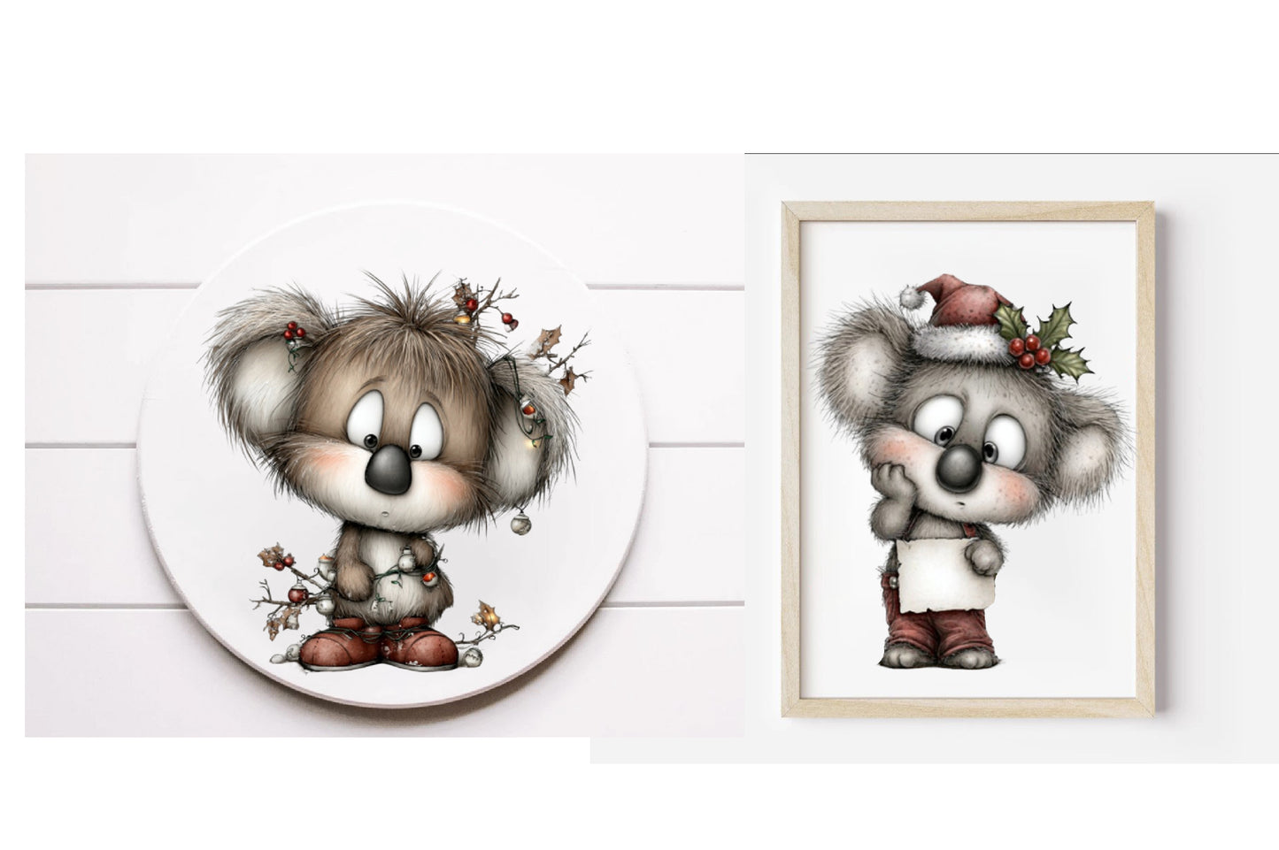 Whimsical Christmas Koala PNG | Cute Koala Christmas Clipart | 20 Transparent PNG