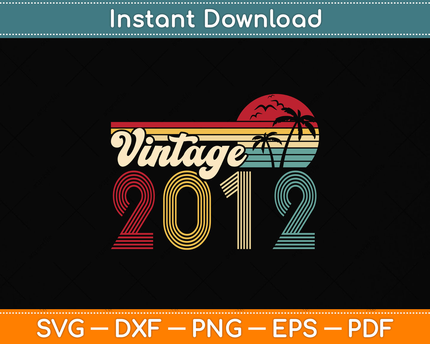 10 Year Old Gifts Boys Girls Vintage 2012 10th Birthday Svg Png Dxf Digital Cutting File