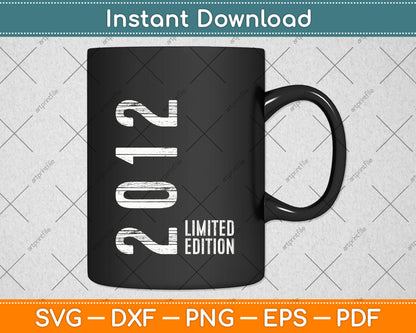 11th Birthday 11 Years Boy Girl Retro Vintage 2012 Svg Png Dxf Digital Cutting File